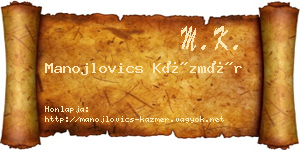 Manojlovics Kázmér névjegykártya
